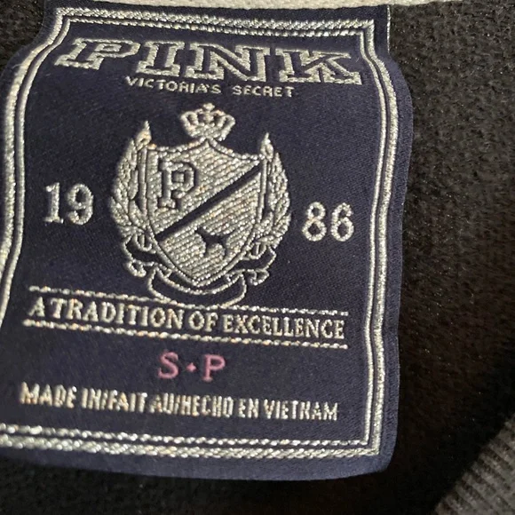 Donating Soon! PINK Victorias Secret Small petite black sweatshirt - Picture 5 of 5